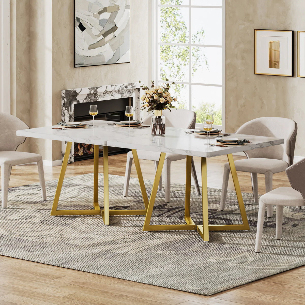 Tribesigns Square Dining Table for 4, 31.5