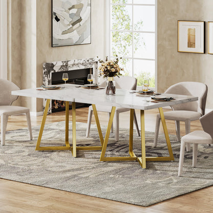 Tribesigns Square Dining Table for 4, 31.5" Industrial Dinner Table with Metal Base, Wood Kitchen Table for Dining Room