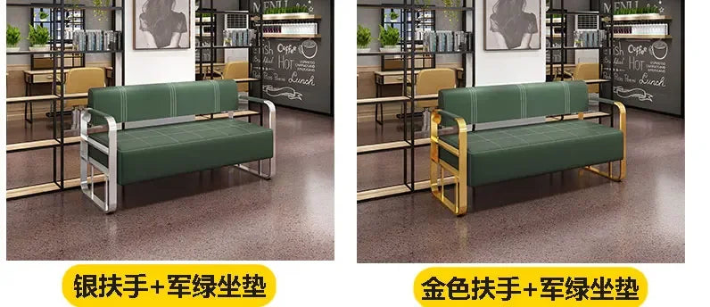 A Barber Shop Sofa Waiting Chair Stainless Steel Office Reception Sofa Chair