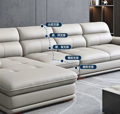 Italian leather sofa modern simple living room left and right concubine small apartment Nordic leather sofa combination