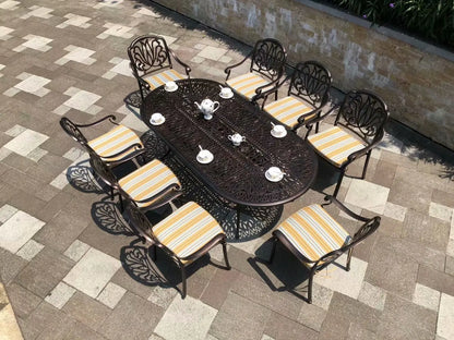 Patio Outdoor Furniture Cast Aluminum Chairs and Table Garden Metal Dining Sets Balcony Leisure Furniture Barbecue