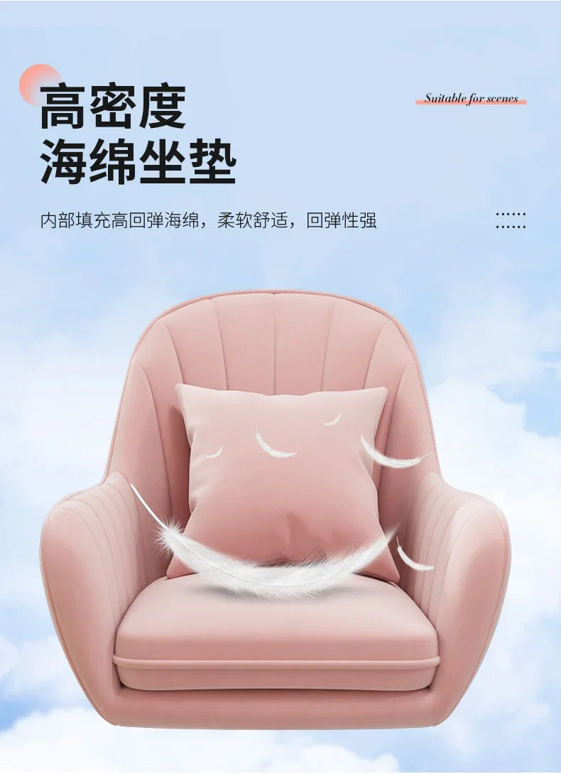 Cute Desk Chair For Girls Pink Ergonomic Computer Swivel Chair Adjustable Height Plush Padded Study Chair Bedroom Dorm Office