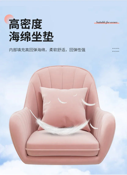 Cute Desk Chair For Girls Pink Ergonomic Computer Swivel Chair Adjustable Height Plush Padded Study Chair Bedroom Dorm Office