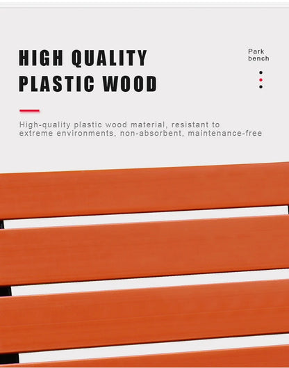 Customized Outdoor Aluminum Park Benches Patio Bench Seat Plastic Wood Long Urben Furniture for Public Area