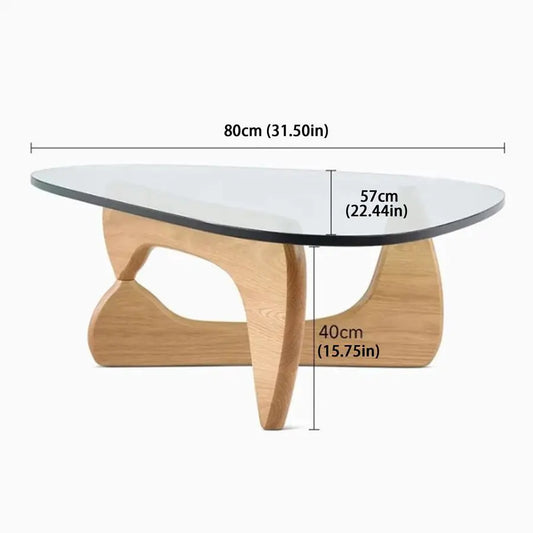 Table basse moderne en verre, 32,68 D x 22,44 L x 15,75 H, tables à thé rondes abstraites pour salon, bureau à domicile, Cocktai industriel