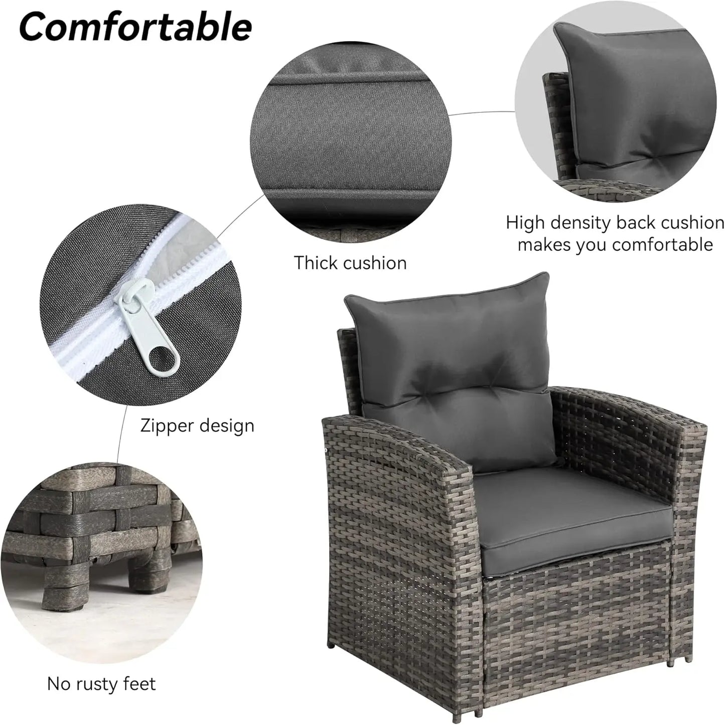 Cheap High Quality PE Rattan Sofa Set with Table for Outdoor Garden Resort Hotel Entertainment Party