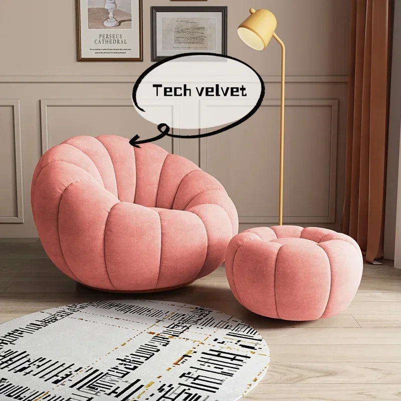 Modern Living Room Sofa Lambswool Pumpkin Sofa Chair Creative Home Balcony Swivel Lounge Chair Fitting Room Bedroom Single Sofas