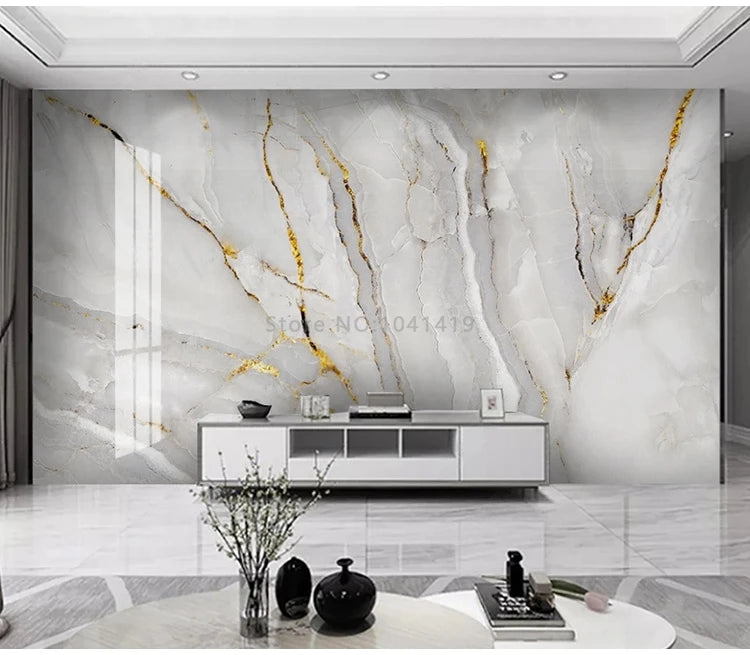 Custom Photo Wallpaper Modern Light Luxury Golden Marble Landscape Mural Background Wall Decor Living Room Bedroom Papier Peint