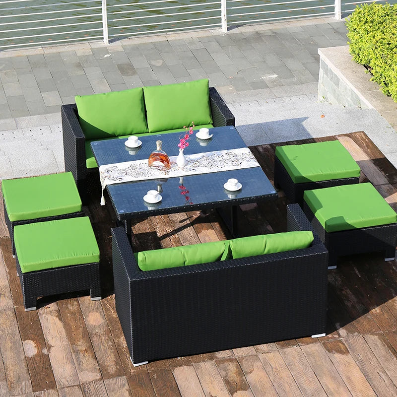 Outdoor rattan tables and chairs balcony rattan sofa courtyard leisure rattan art