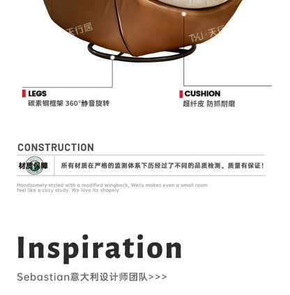 Medieval style rotating nest chair single sofa chair living room balcony home light luxury leisure