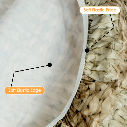 Round Table Cloth Waterproof Farmhouse Table Cover Decorative Wood/Woven Texture Tabletop Protection Rustic Wipeable