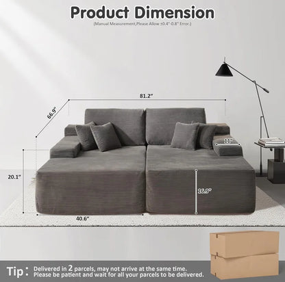 Compressed fabric combination sofa cinema concubine chair tofu block lazy