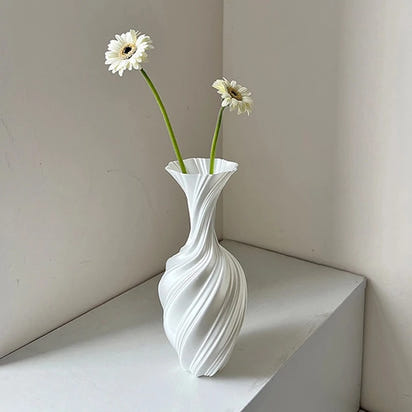 Modern Style Vase Room Decoration Plastic Flower Vase Wihte Black Flower Bottle Aesthetic Floral Arrangement Display Vase