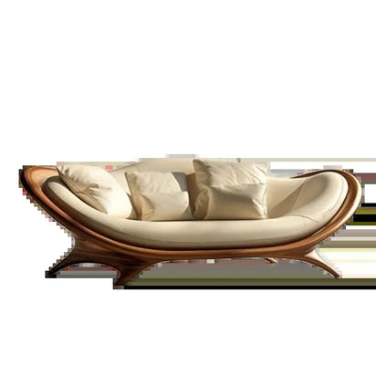 Washable White Nordic Reclining Lounge Double Chaise Sofa for Living Room and Bedroom