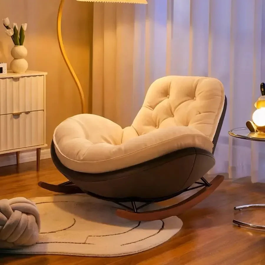 Lazy Sofa Rocking Chair Reclining Sleepable Bedroom Single Recliner Home Balcony Leisure Chair Tatami Seat Floor Chair