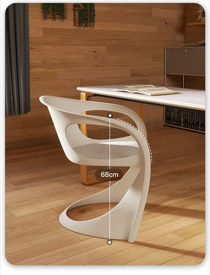 Nordic Simple Design Art Curved Chair Home Balcony Backrest Living Room Dining Room Chair Home Decor Bedroom Dressing Chair