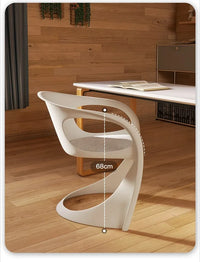 Nordic Simple Design Art Curved Chair Home Balcony Backrest Living Room Dining Room Chair Home Decor Bedroom Dressing Chair