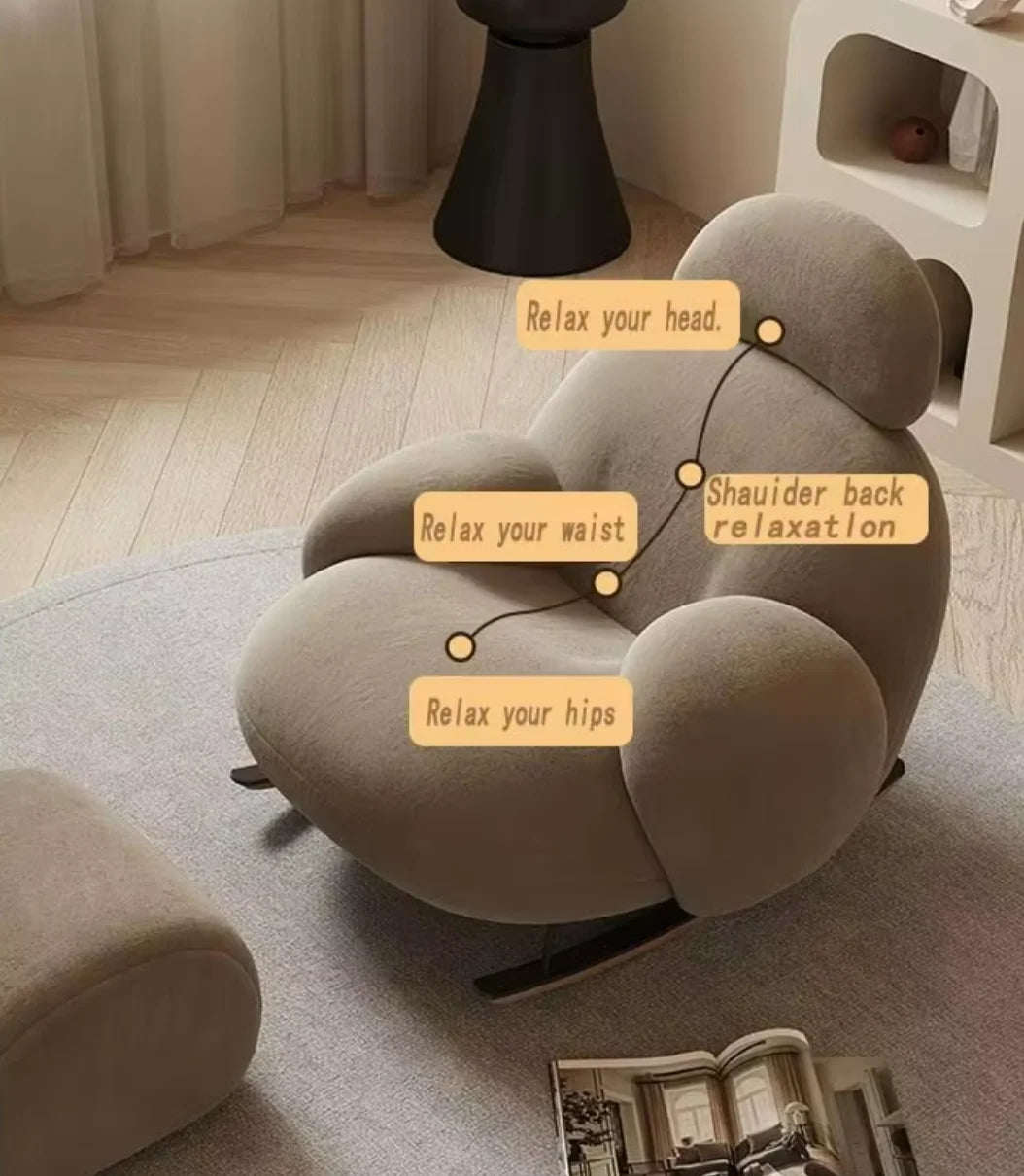 Nordic Modern Luxury Living Room Chairs Sofa Rocking Lounge Single Lazy Reclining Adult Bedroom Relax Magical Furniture