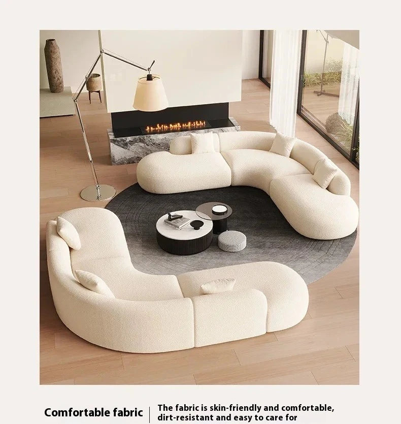 Curved Individual Living Room Sofas Corner Recliner Luxury Nordic Sofas Modern Cloud Single Floor Designer Wood Divano Furniture