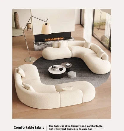 Curved Individual Living Room Sofas Corner Recliner Luxury Nordic Sofas Modern Cloud Single Floor Designer Wood Divano Furniture