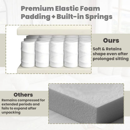 110.2" Curved Sectional Sofa,Luxury Wood Grain Chenille Fabric, Oversized Sectional Sofa,Compression Curved Couch for Living Roo