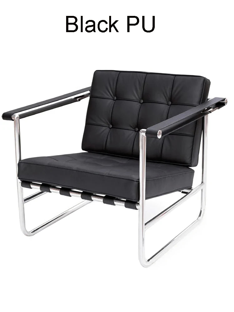 HE 113 Lounge Hans Singe Sofa Chair Leisure Chair Stainless Steel Leather PU for Living Room