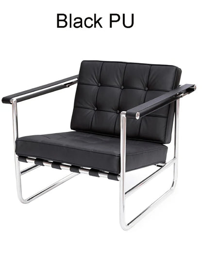 HE 113 Lounge Hans Singe Sofa Chair Leisure Chair Stainless Steel Leather PU for Living Room