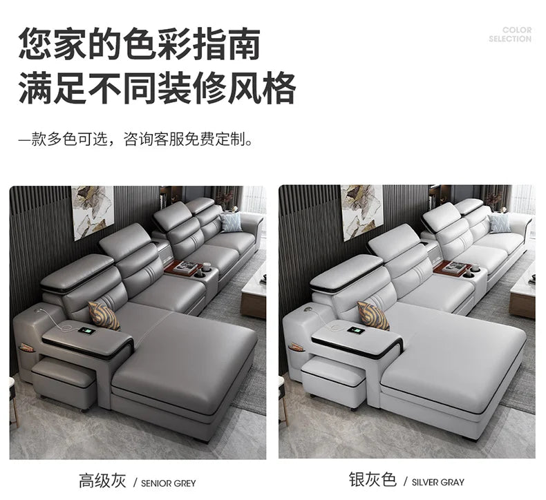 Genuine Leather Modern Sofas Luxury Classic Bedrooms Cinema Sofas Comfortable Straight Muebles Para El Hogar Home Accessories