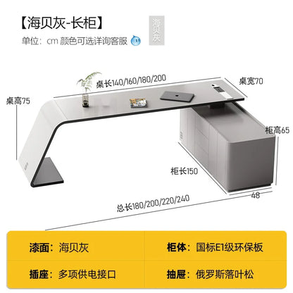 Luxury Paint Office Desk High-end Simple Modern Creative Boss Desk President Manager Mesas De Escritorio Office Furniture