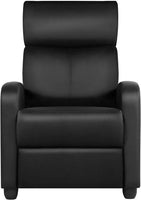 Single Recliner Chair PU Leather Push Back Leisure Chair for Home Theater Bedroom Apartment Dining Hotel