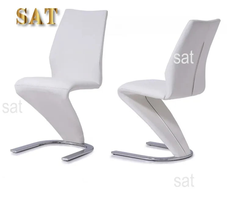 Modern Leather Dining Z Chair for Wholesale Home Furniture White Dining Chair with Gold Metal 7 Days Dinner Table