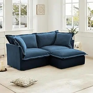 83.4” L-Shaped Comfy 2-Seat Sofa Couch Upholstered Deep Seat Couches With
