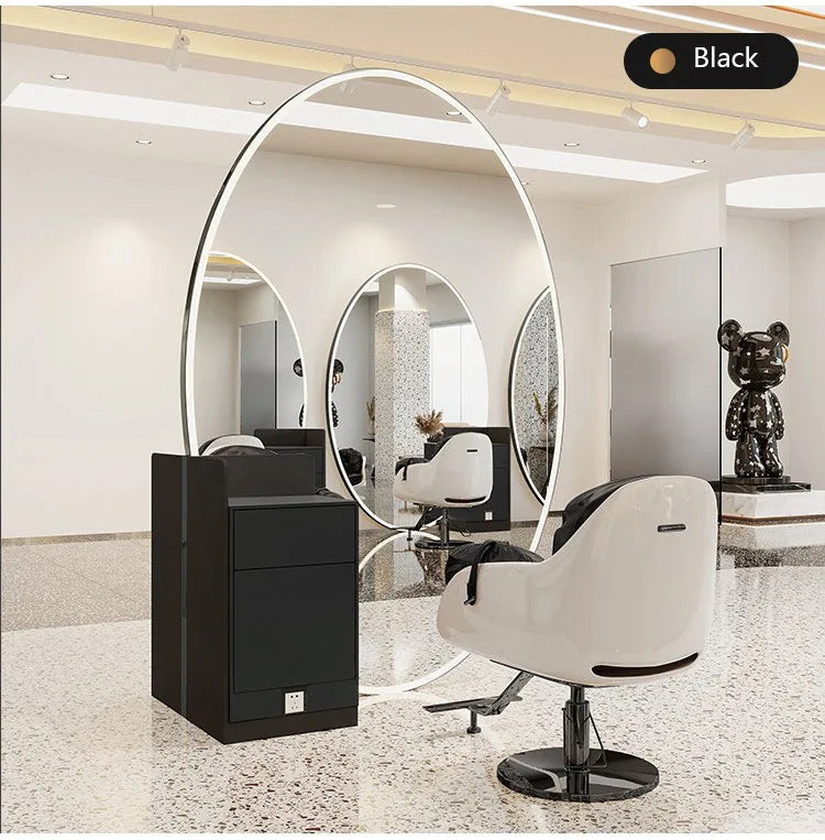 Modern Style Large Gold Styling Barber Wall Mounted Salon Furniture Hairdressing Led Makeup Beauty Salon Mirror