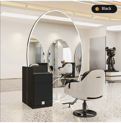 Modern Style Large Gold Styling Barber Wall Mounted Salon Furniture Hairdressing Led Makeup Beauty Salon Mirror
