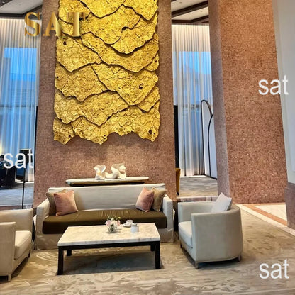 Hotel lobby furniture, modern common areas, synthetic leather upholstery, modular sofa set