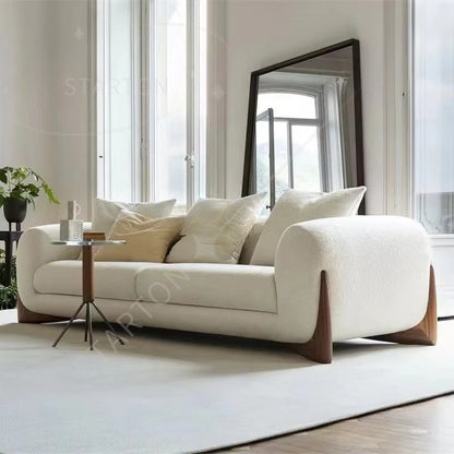 Minimalist Style Modern Simple Luxury Small Couch Living Room Sofa Cashmere White Sofa