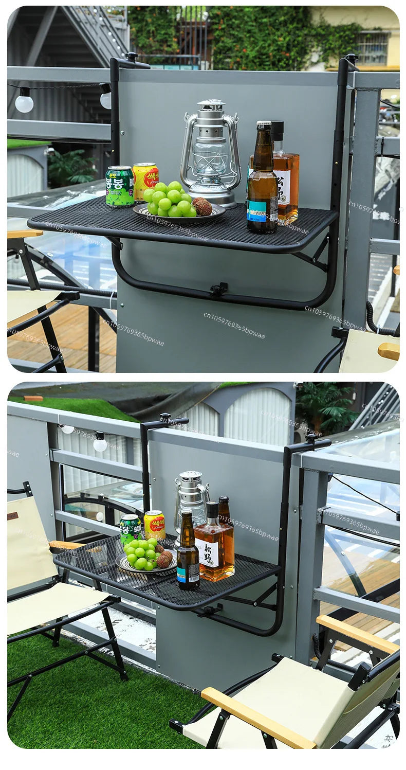 Balcony Railing Hanging Table Folding Lifting  Computer  Household Small Bar Desk Dining  Outdoor Guardrail