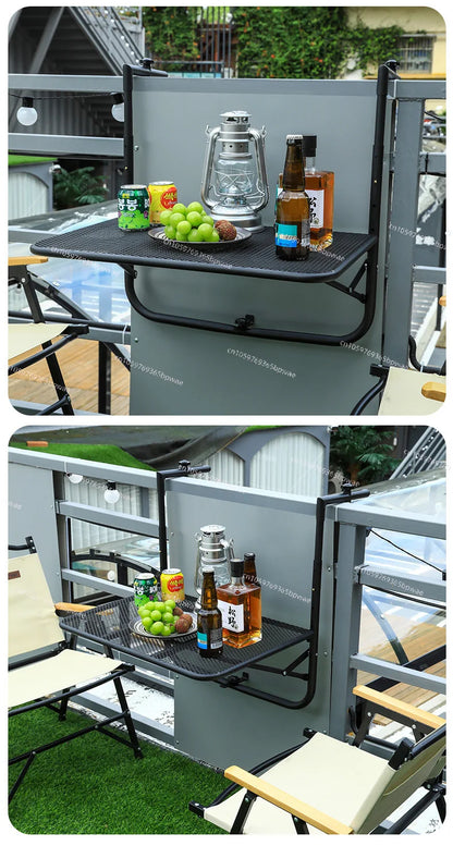 Balcony Railing Hanging Table Folding Lifting  Computer  Household Small Bar Desk Dining  Outdoor Guardrail