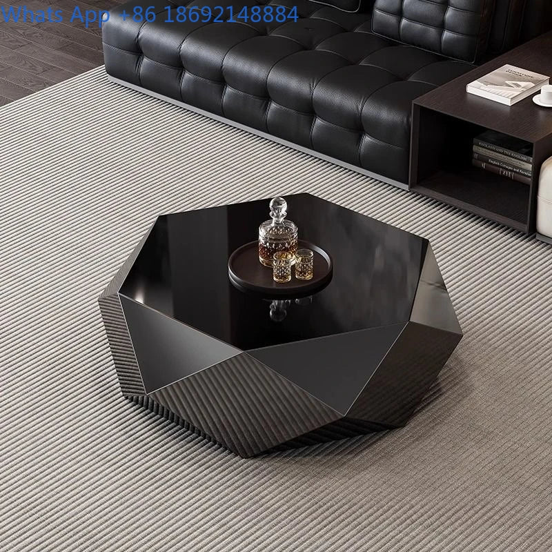 Italian Minimalist gold Diamond Coffee Table High-End Small Apartment Modern Simple Irregular Light Luxury Living Room