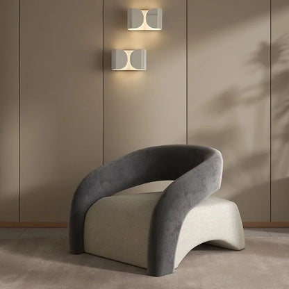 Single sofa leisure chair living room light luxury curved balcony chair small apartment tiger chair minimalist