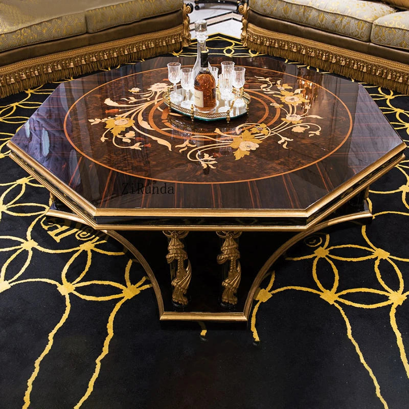 High quality unique central table design living room furniture luxury classical round coffee table