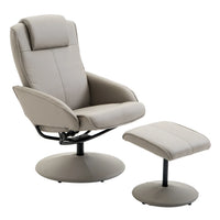 Relaxing armchair TV chair 360° rotatable with footrest in grey, L78 × W67 × H98 cm, comfortable armchair for the living room