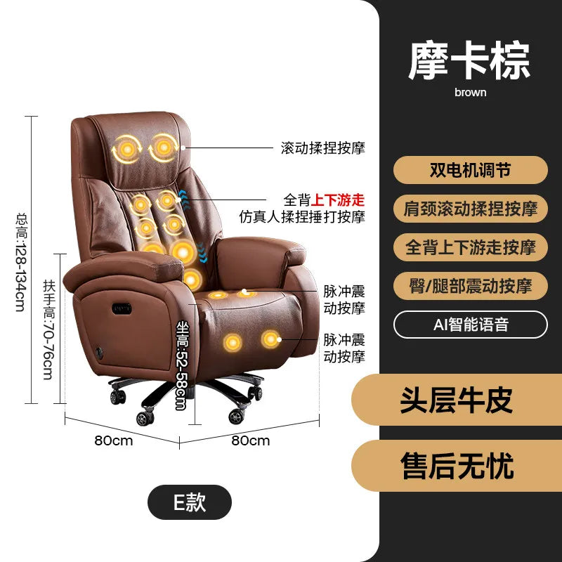 Arms Heat Office Chair Big Tall Comfy Boss Single Office Chair Massage Ergonomic Chaise Bureau Design Italian Furniture Luxury