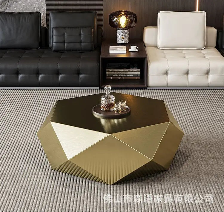 Modern Minimalist Luxury Diamond Stainless Steel Coffee Table Living Room Furniture Shaped  Center Table Tea Table Escritorios