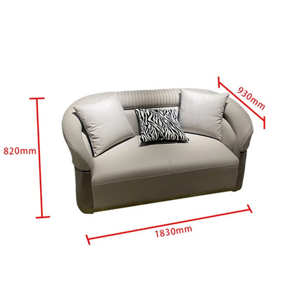 pg55Italian Style Light Luxury Genuine Leather Sofa Villa Living Room Large and Small Suite Combination
