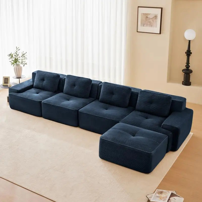 Cloud Modular Sectional Sofa with 2 Storage Ottomans 160.6