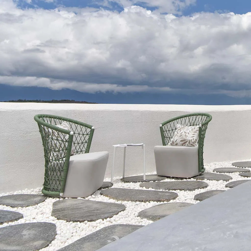 All Weather Modern Outdoor Furniture Chairs Aluminum Frame Rope Weave Patio Dinning Garden Chairs