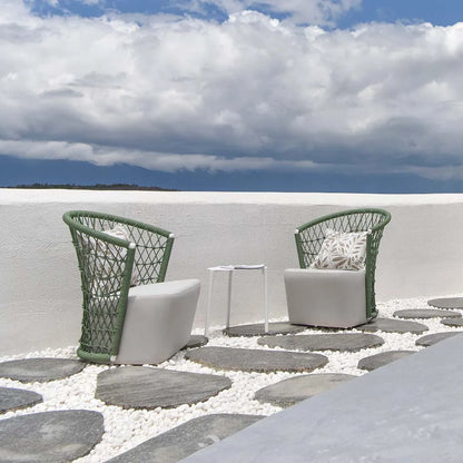 All Weather Modern Outdoor Furniture Chairs Aluminum Frame Rope Weave Patio Dinning Garden Chairs