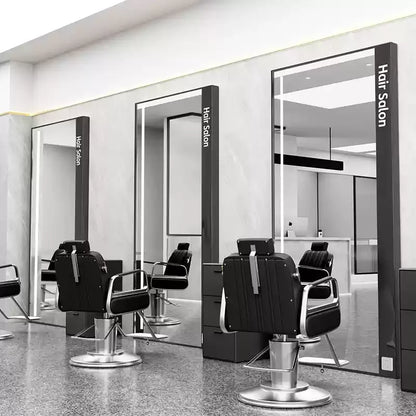 HJ Barber Shop Mirror Quick Cut Special Mirror Hair Salon Internet celebrity hair salon Full Lamp Mirror