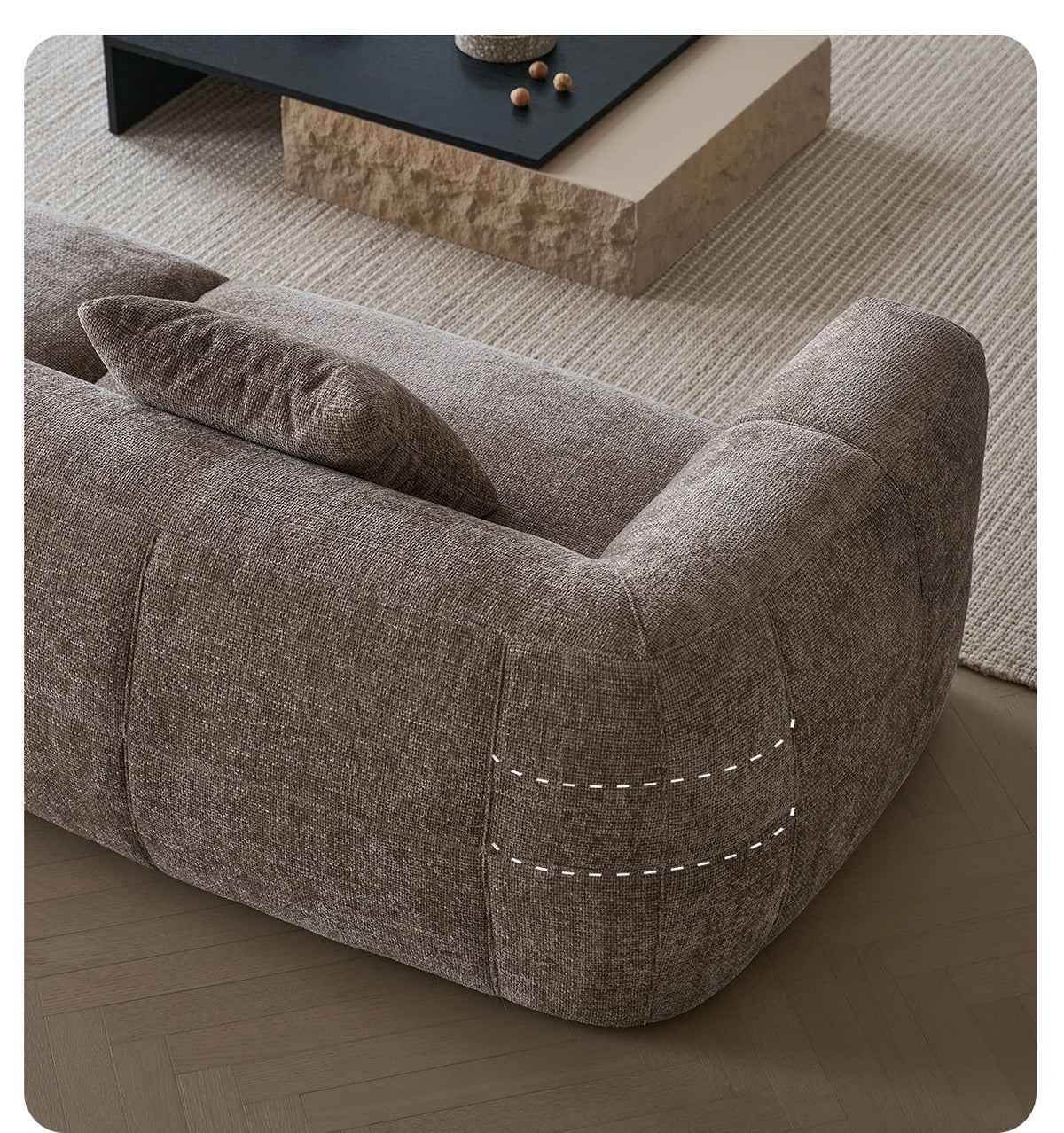 Large Retro Lounge Lazy Sofa Modern Chenille Apartment Living Room Cream Tofu Blocks Style Fabric Armchairs Home Furniture